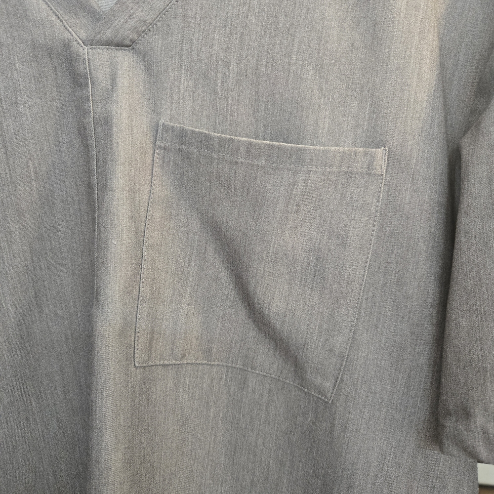 2 FABLETICS Men's Gray V-Neck Short Sleeve Tee SCRUB TOP - Picture 2 of 9